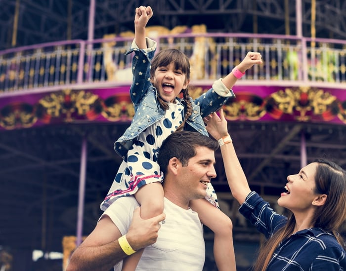 Family at an Amusement Park